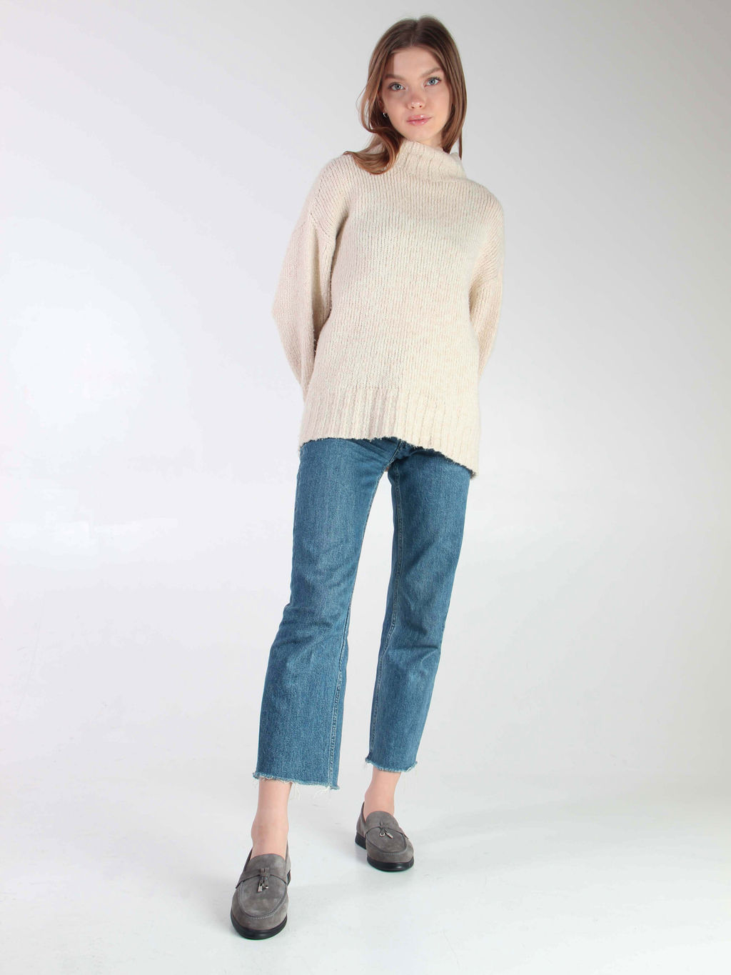 Лоферы туфли 170.2614bl. Серый замок замша