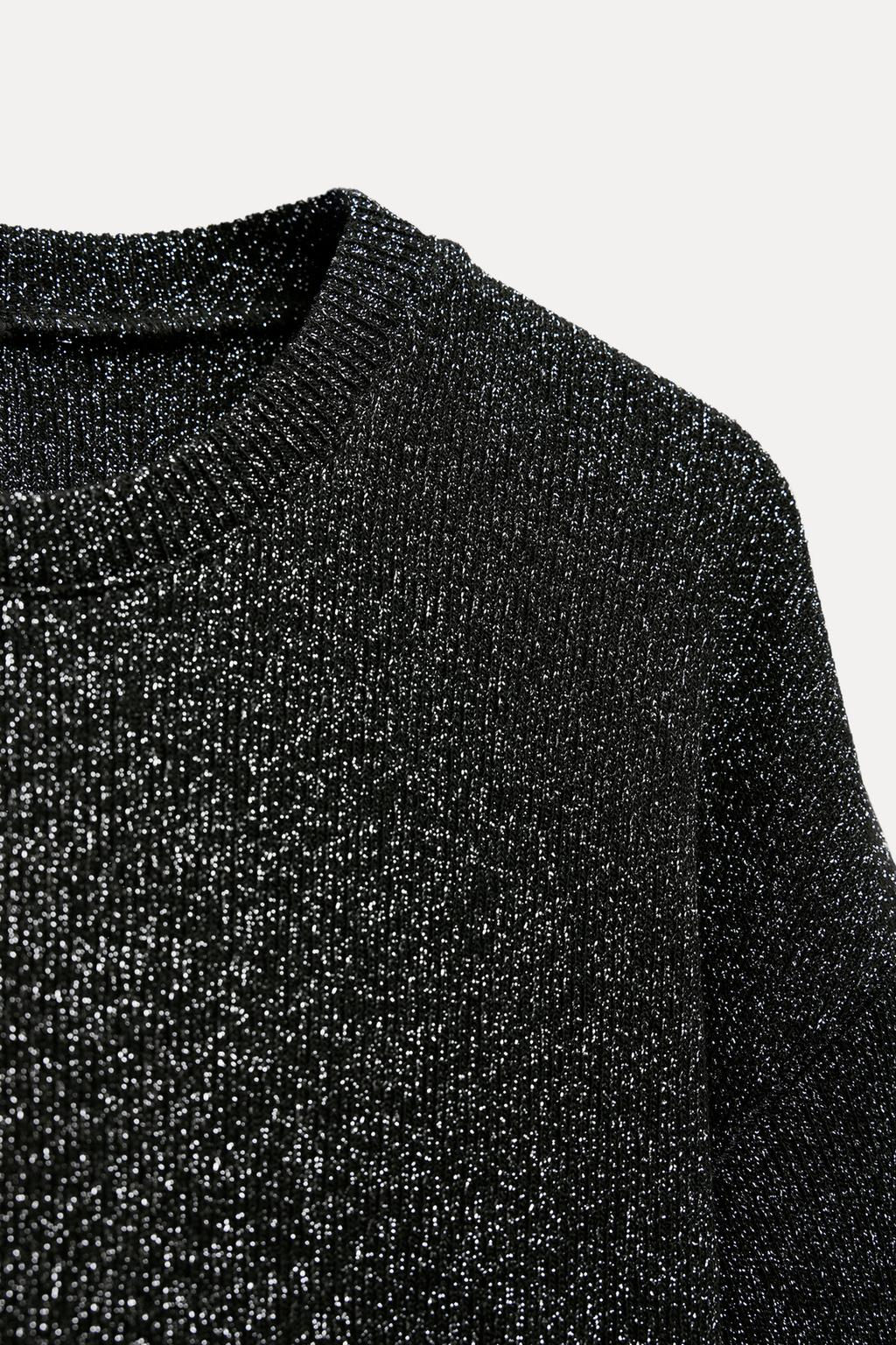 METALLIC THREAD SHORT SLEEVE TOP - Zara фото 7
