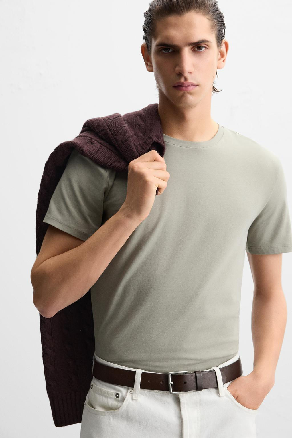 BASIC SLIM FIT T-SHIRT - Zara фото 30