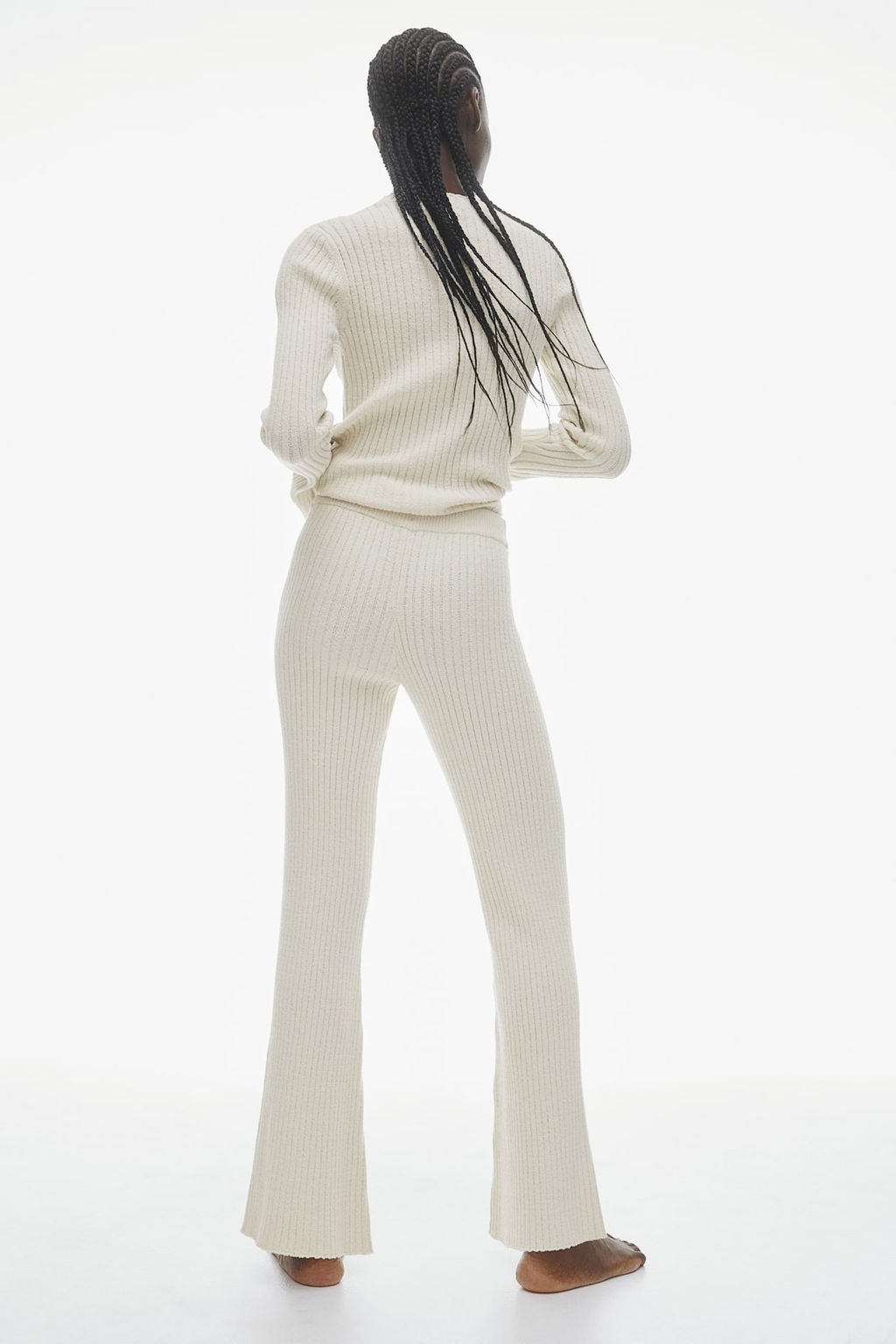 Pantalon acampanado en punto de canale - H&m фото 3