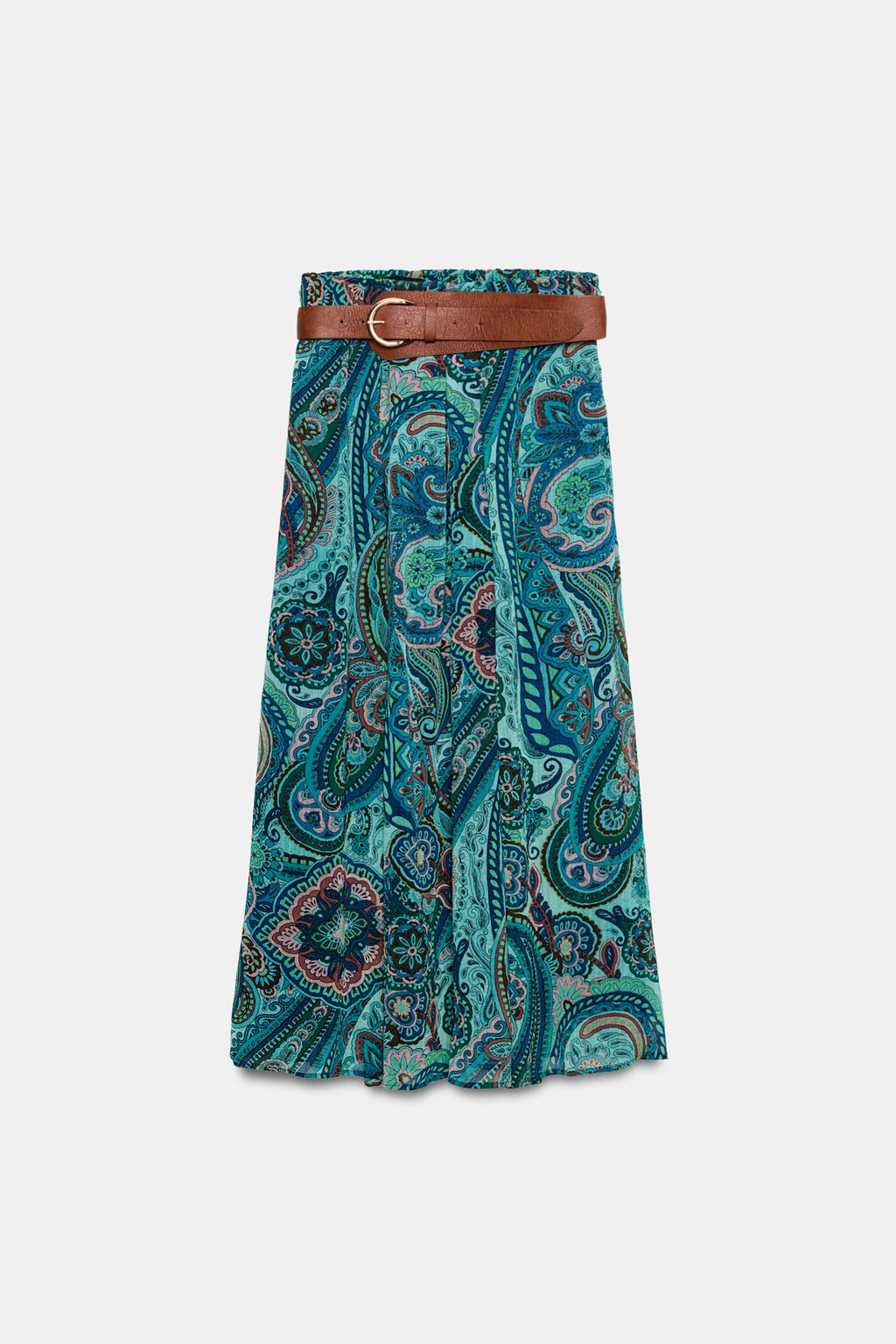FALDA ESTAMPADA CINTUR?N / Multicolor - Zara фото 5