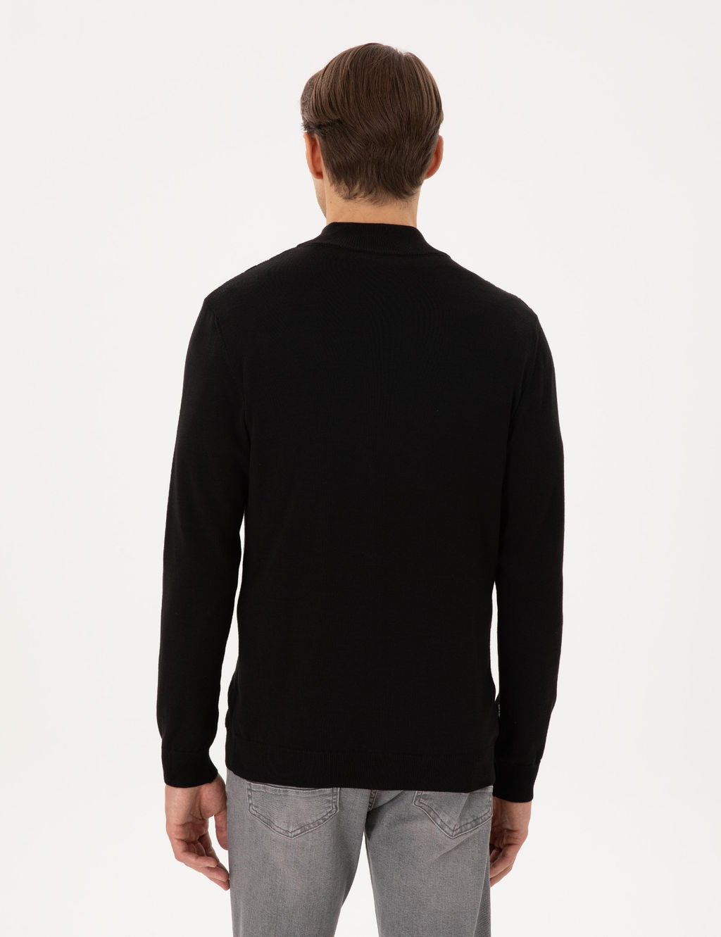 Siyah Slim Fit Fermuarl_ Triko H_rka - Pierre cardin фото 5