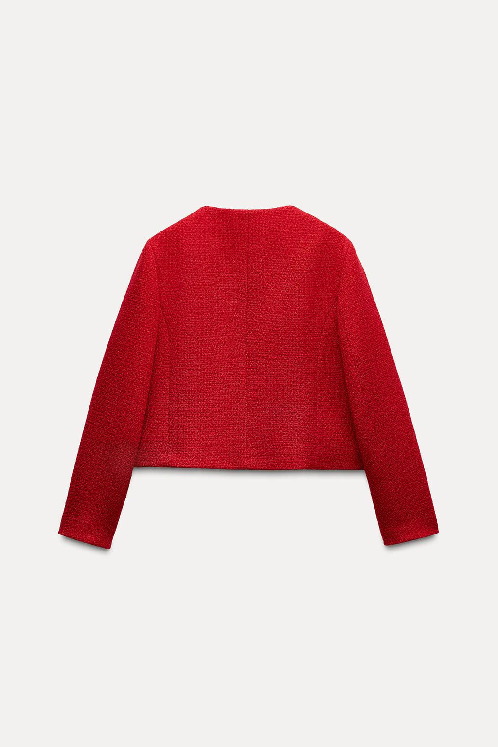 TEXTURED BLAZER WITH GOLDEN BUTTON DETAIL - Zara фото 5