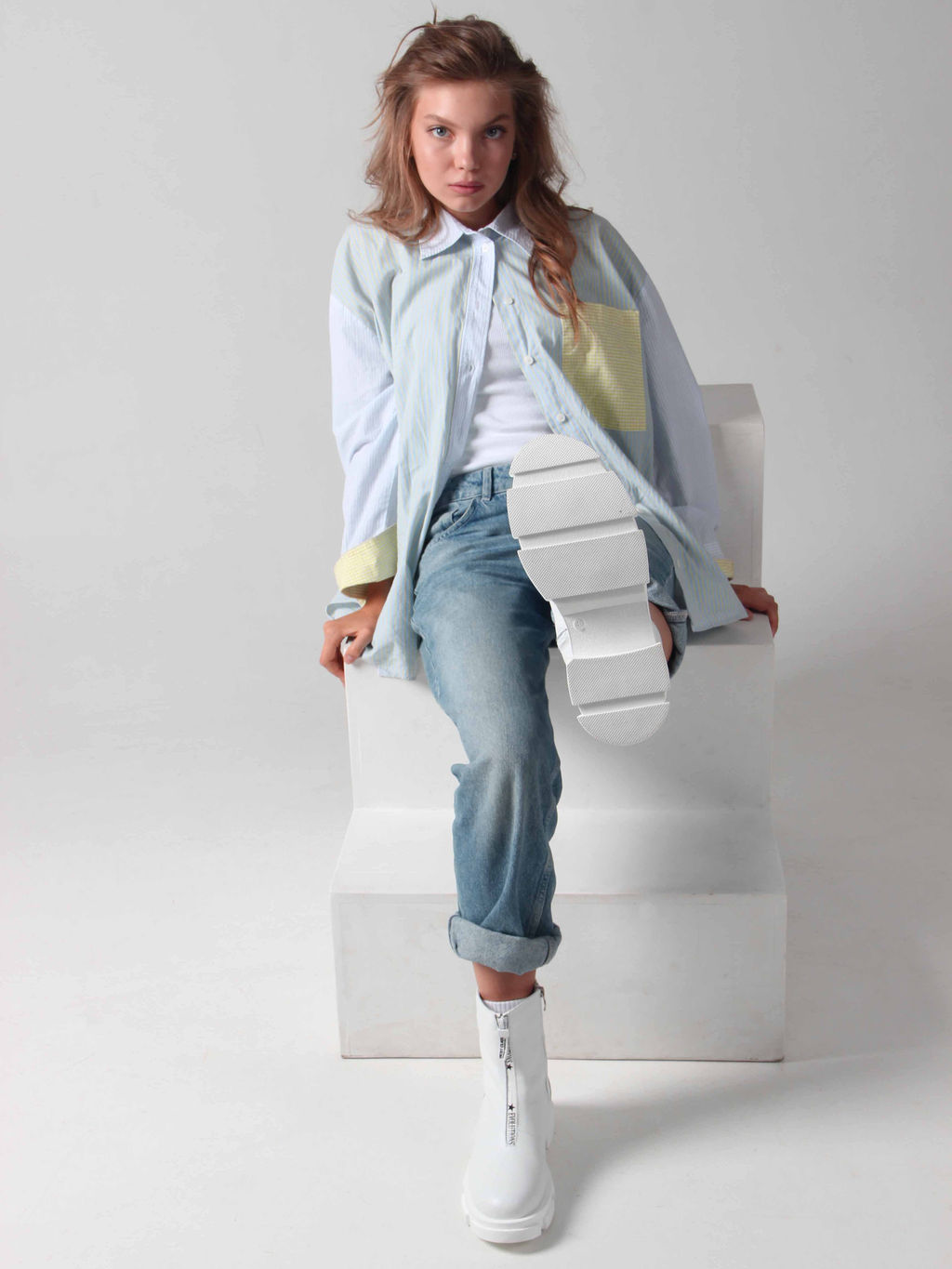 Ботинки 325.L.21074w. Белый/Мех