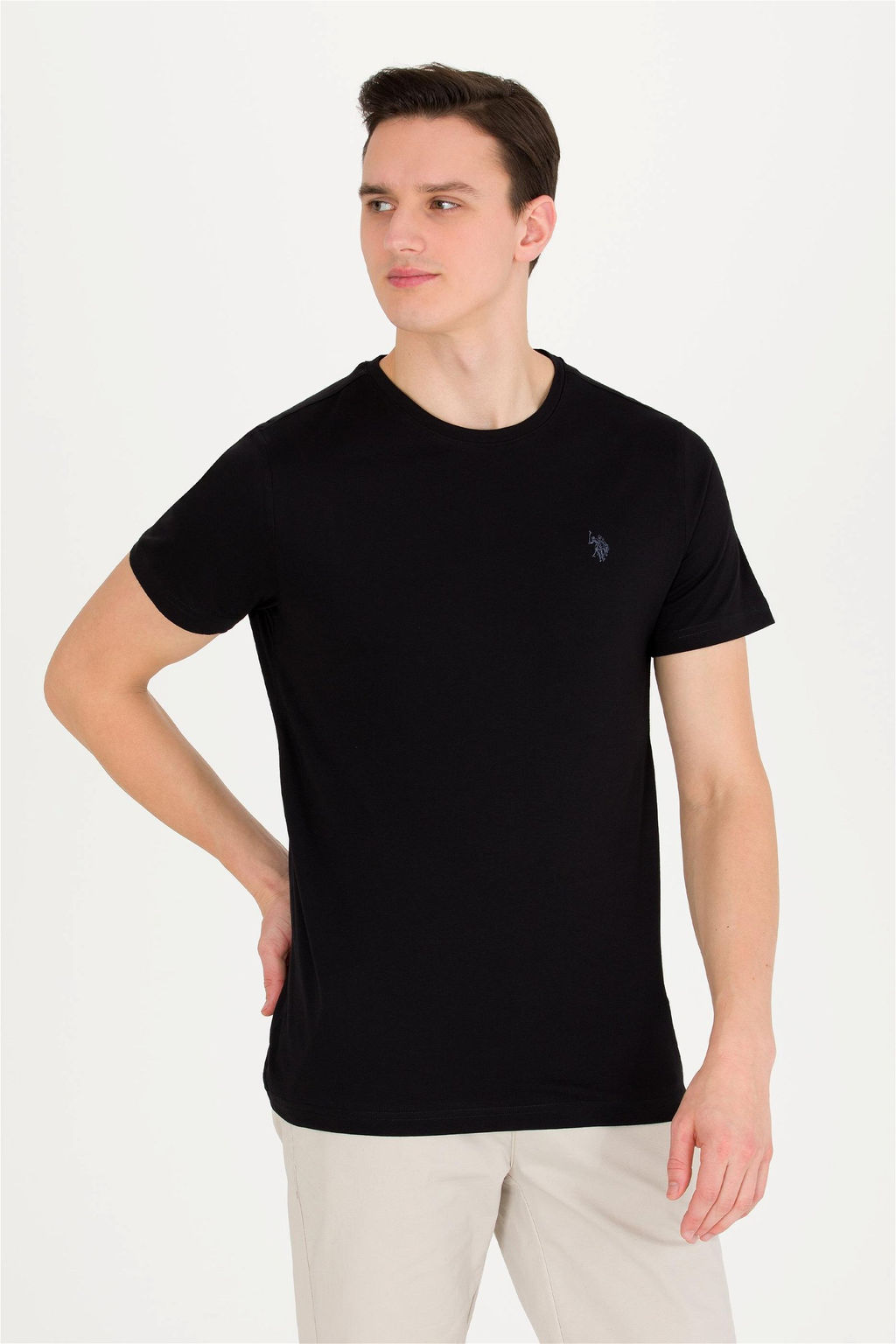 U. S. Polo Assn Мужская черная базовая футболка с круглым вырезом - U.s. polo assn фото 9