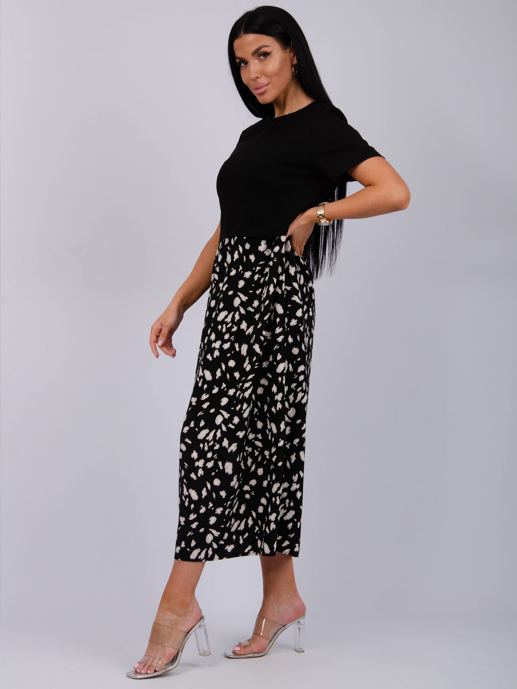 Платье Виттория, вискоза/кулирка До 60 размера - Малина фото 52