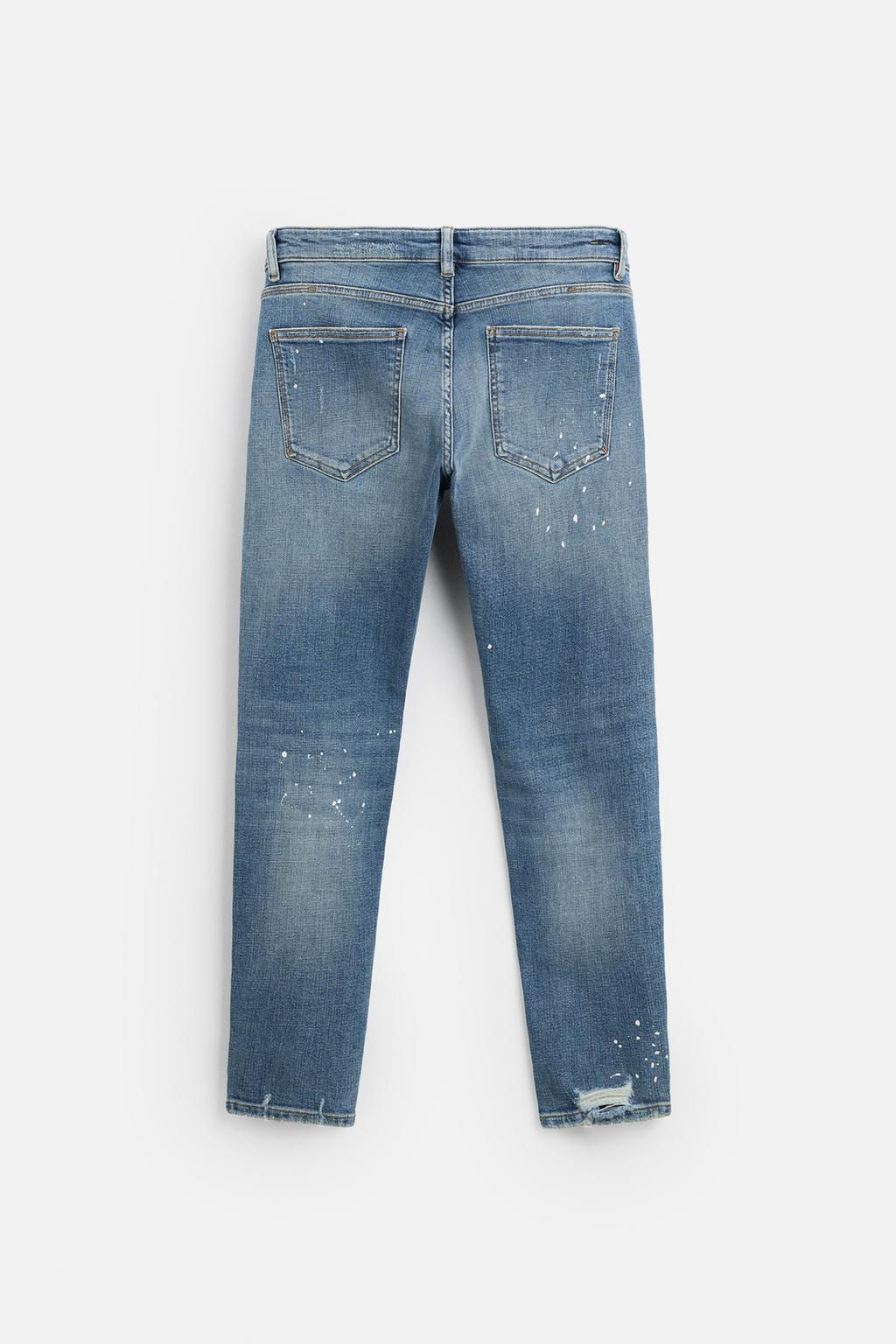 RIPPED SKINNY JEANS WITH PAINT SPLATTER - Zara фото 23