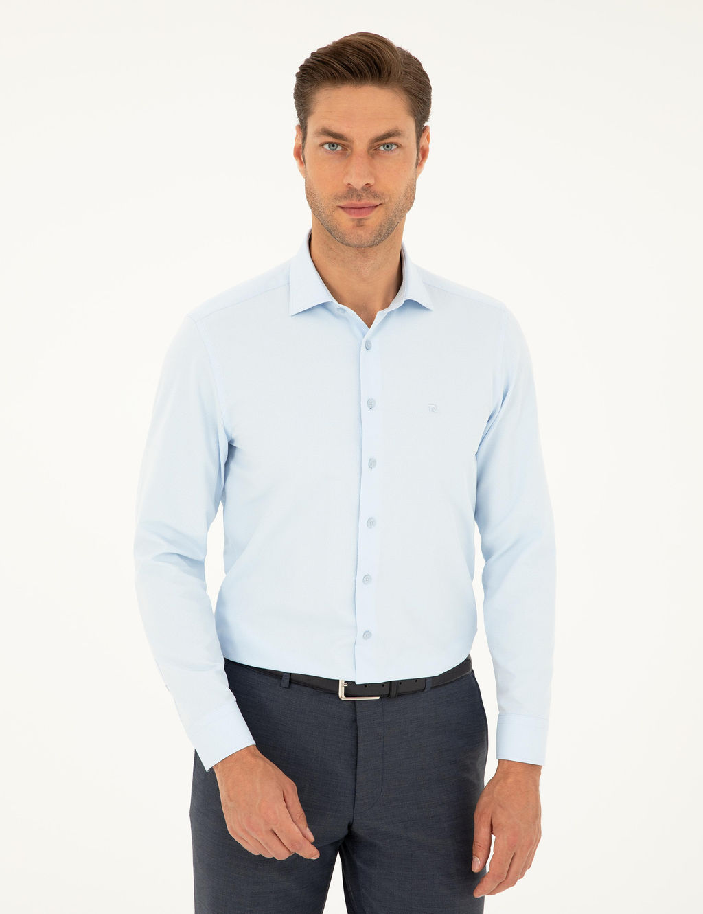 A__k Mavi Slim Fit Arm_rl_ Uzun Kollu G_mlek - Pierre cardin фото 3