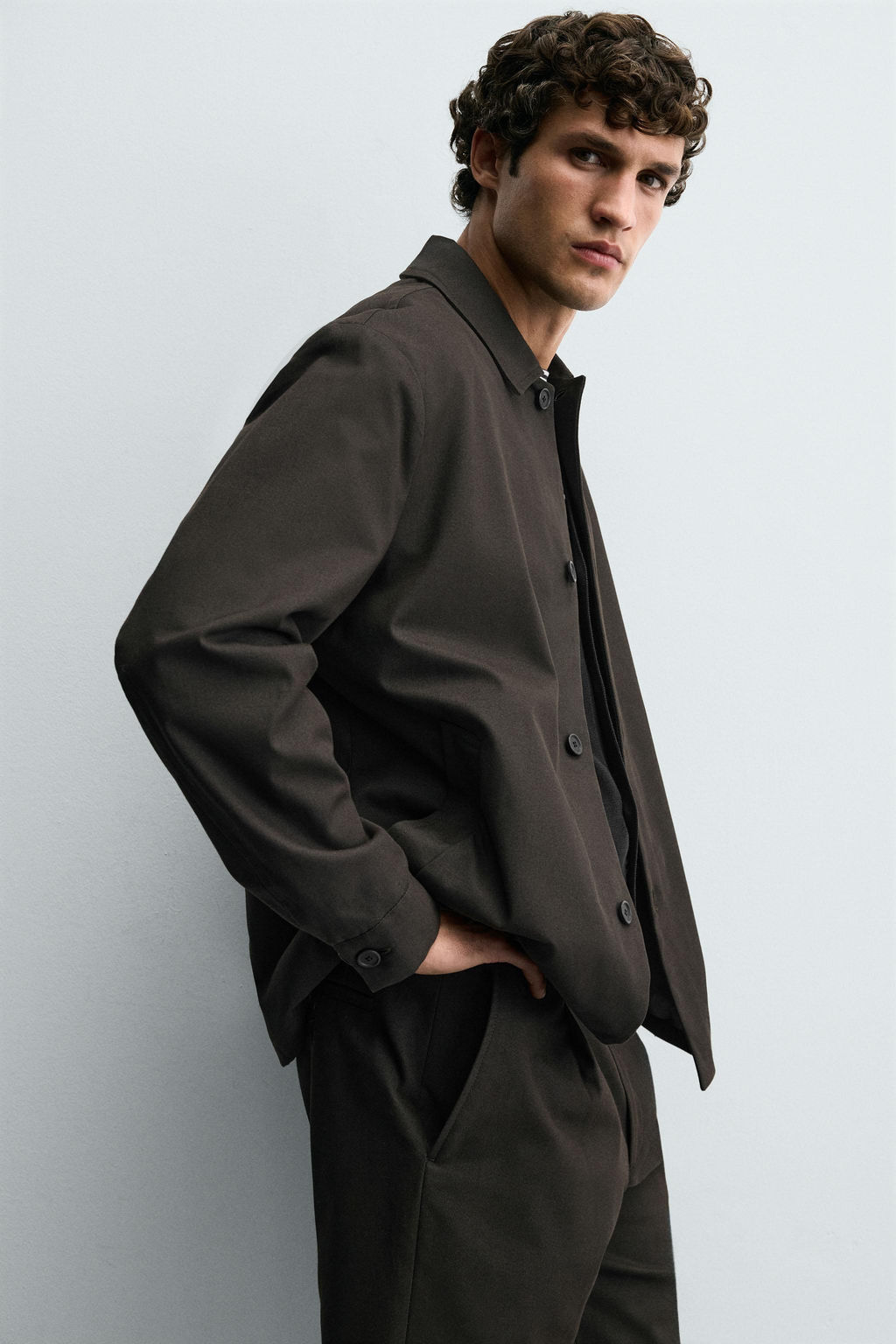 RELAXED FIT TWILL OVERSHIRT - Zara фото 6