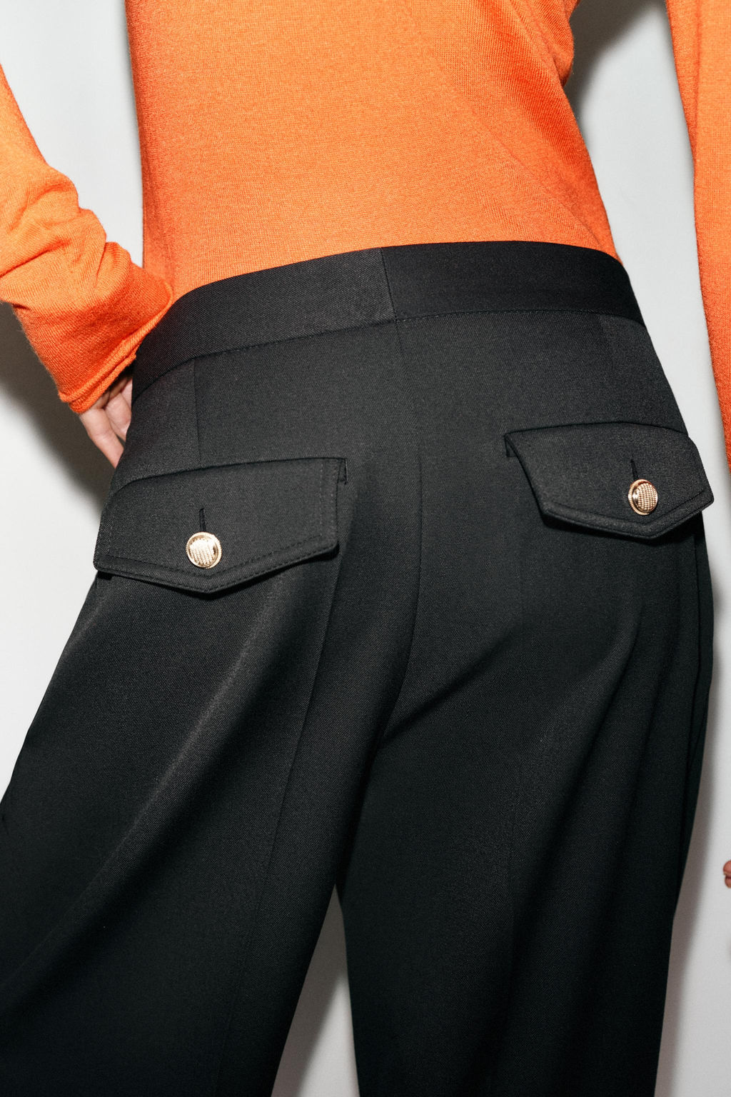 PANTALON ANCHO PINZAS / Negro - Zara фото 8