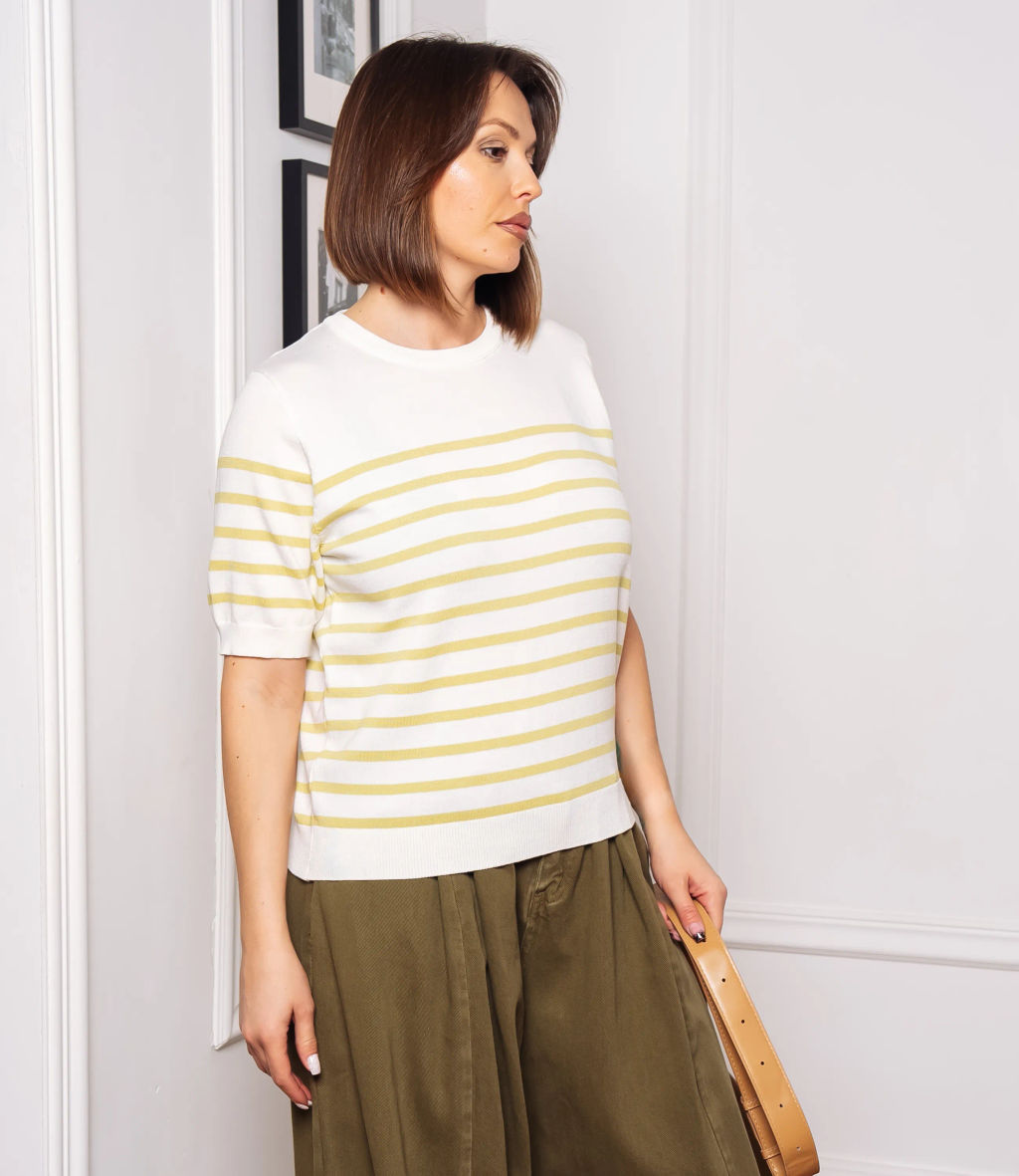 Футболка #ОКТ185002, фисташковый, белый