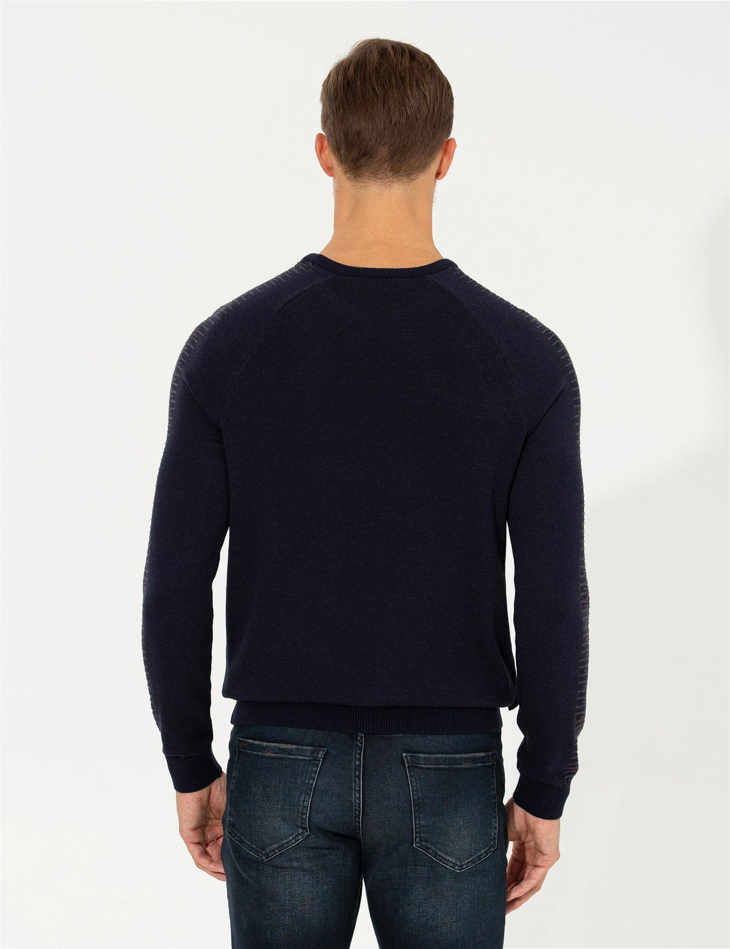 Lacivert Slim Fit Bisiklet Yaka Triko Kazak - Pierre cardin фото 5