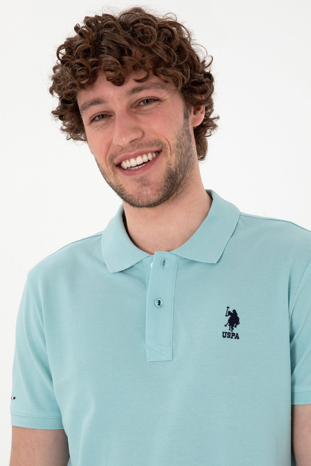 Erkek Slim Fit Polo Yaka A__k Mavi Basic Ti__rt Sepette S_rpriz _ndirim - U.s. polo assn фото 2