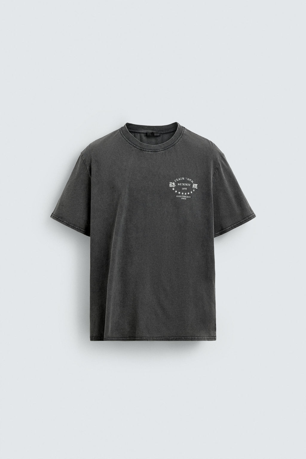 CAMISETA ESTAMPADOS LAVADOS / Antracita oscuro - Zara фото 8