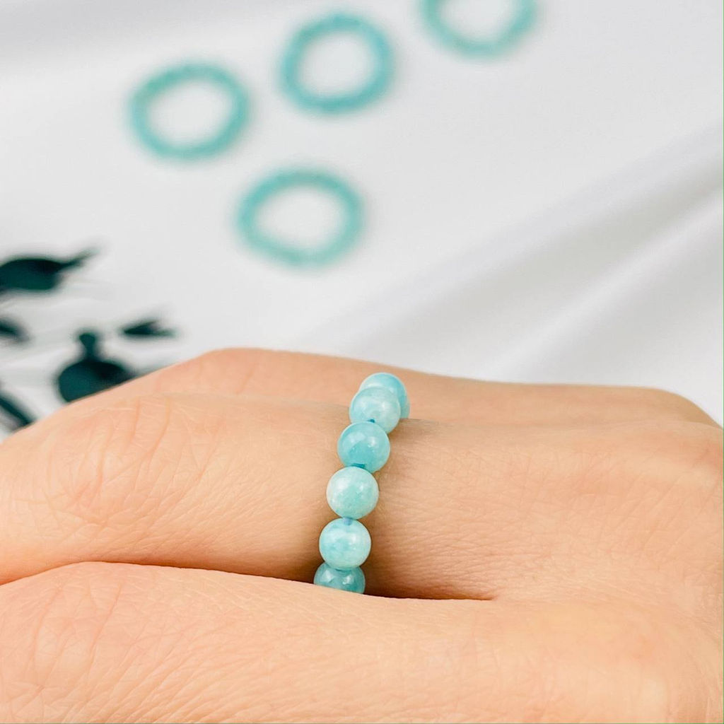 Кольцо на резинке из Амазонита 18 р.