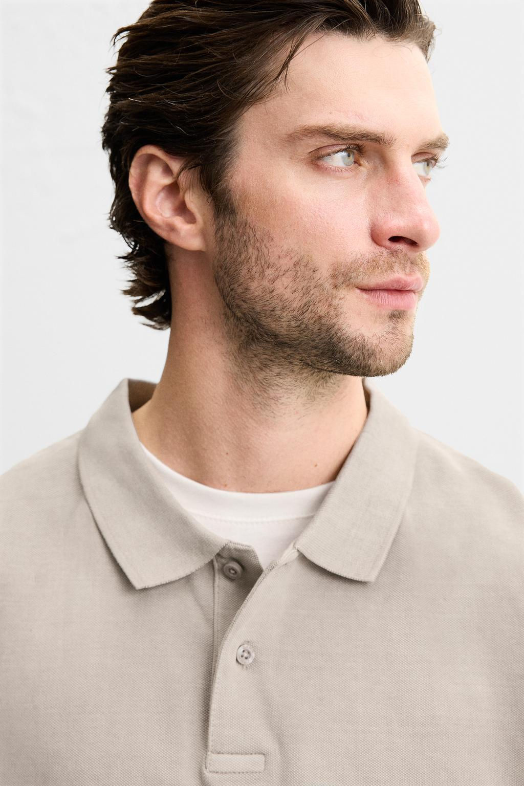 TEXTURED PIQUE POLO SHIRT - Zara фото 13