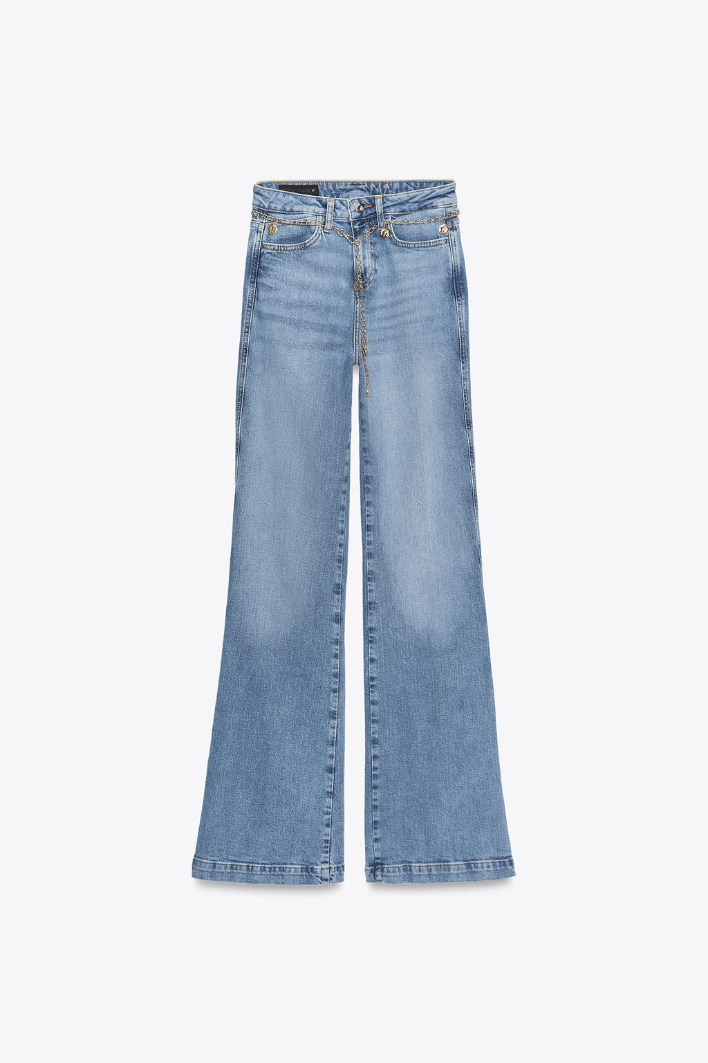 Z1975 HIGH-WAIST BOOTCUT JEANS WITH CHAIN BELT - Zara фото 7