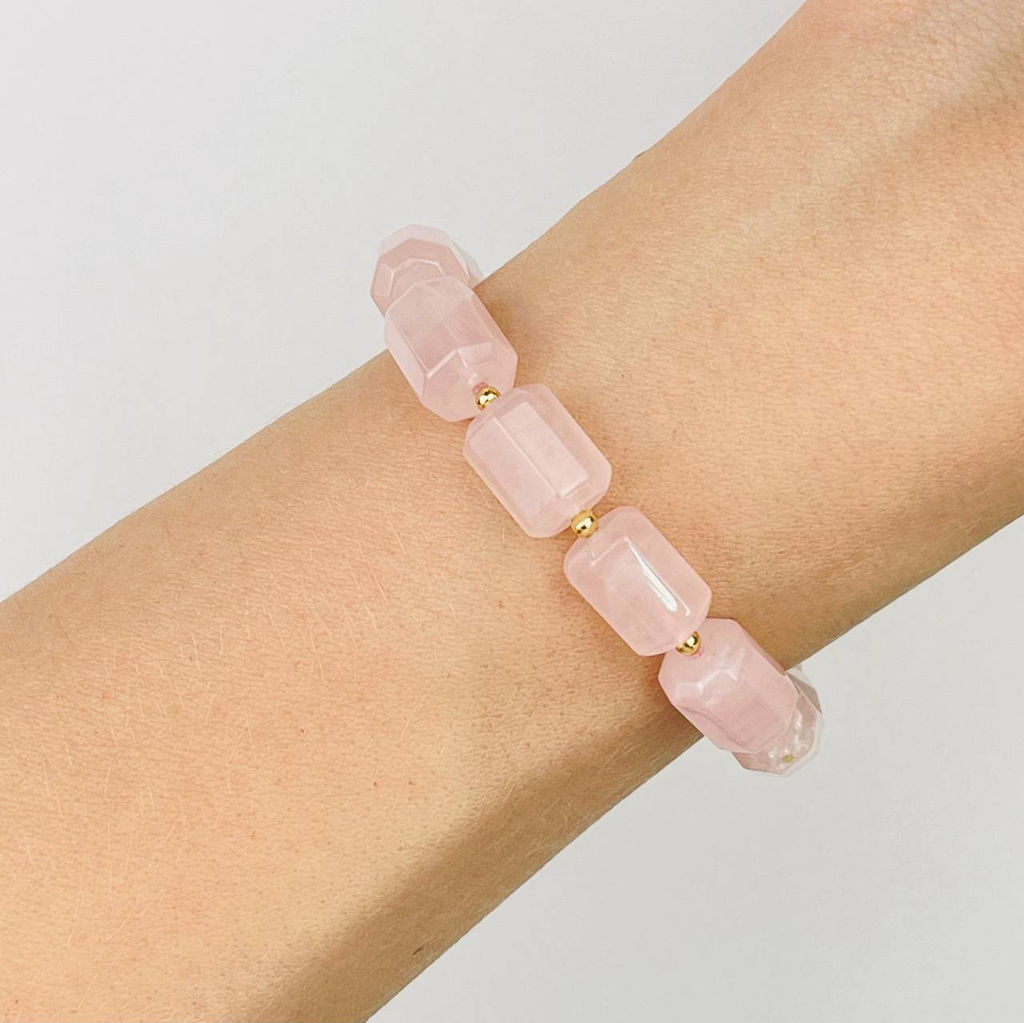 Браслет из мадагаскарского Розового кварца 17 см +