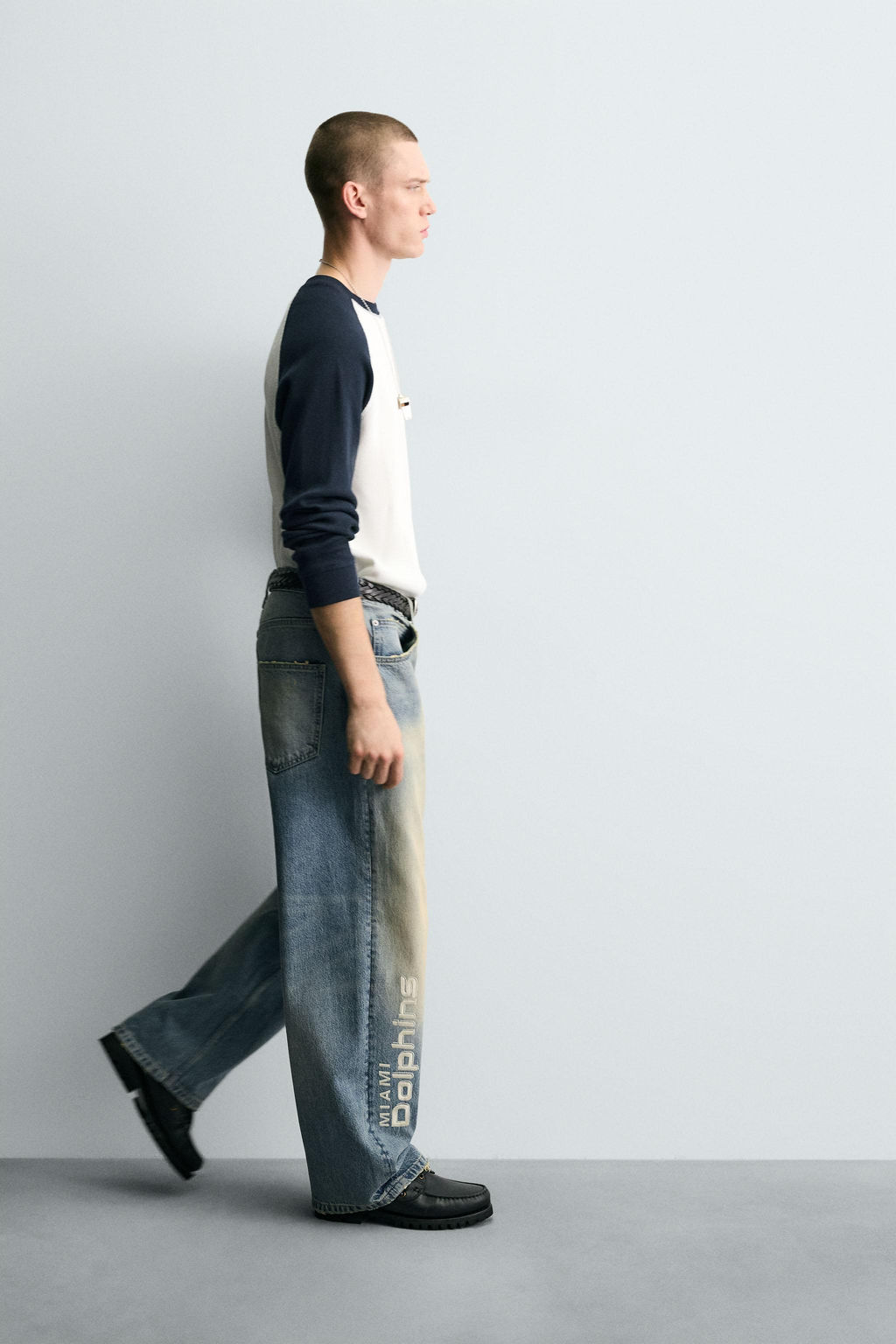 RELAXED FIT EMBROIDERED NFL MIAMI DOLPHINS JEANS - Zara фото 5