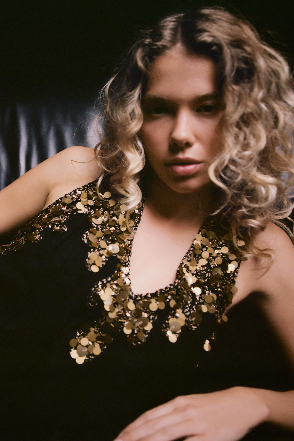 PLEATED GEORGETTE SEQUIN DRESS - Zara фото 2