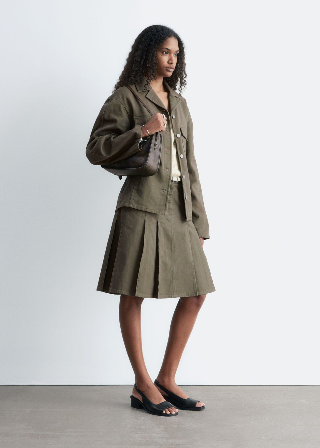 Falda midi plisada de algod?n - H&m фото 5