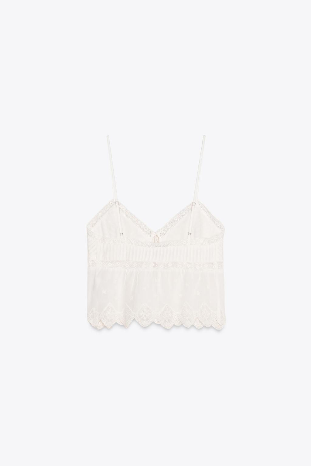 EMBROIDERED STRAPPY TOP - Zara фото 7
