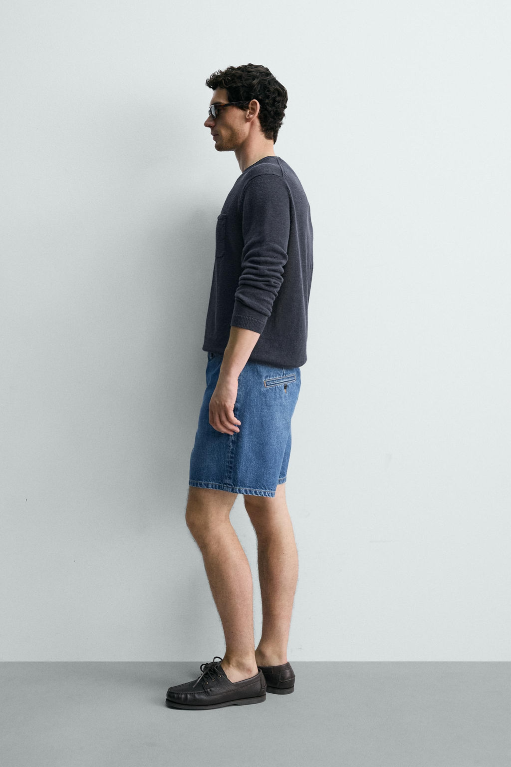BERMUDA CHINO DENIM / Azul medio