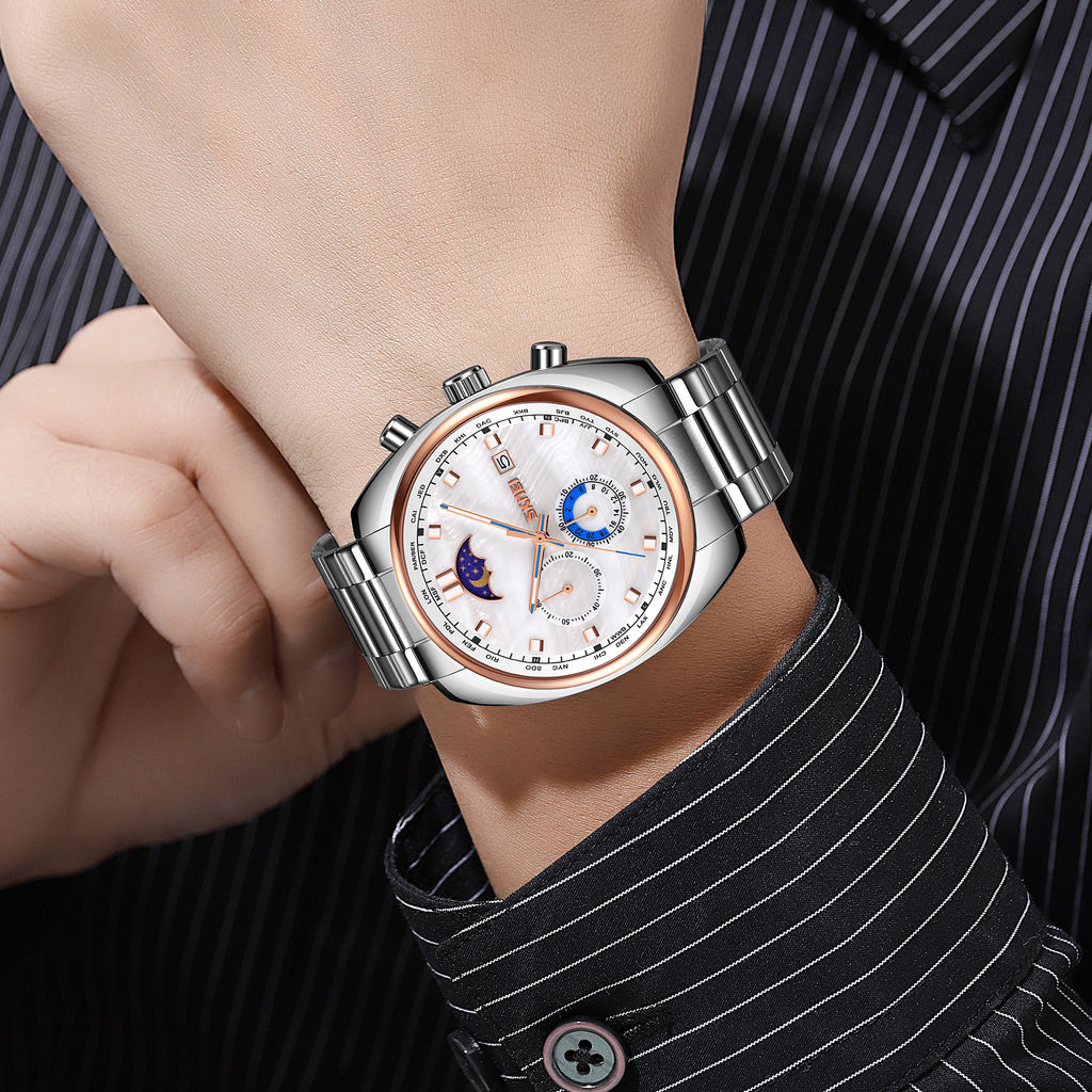 Часы наручные Skmei мужские кварцевые 9325rose-gold-white