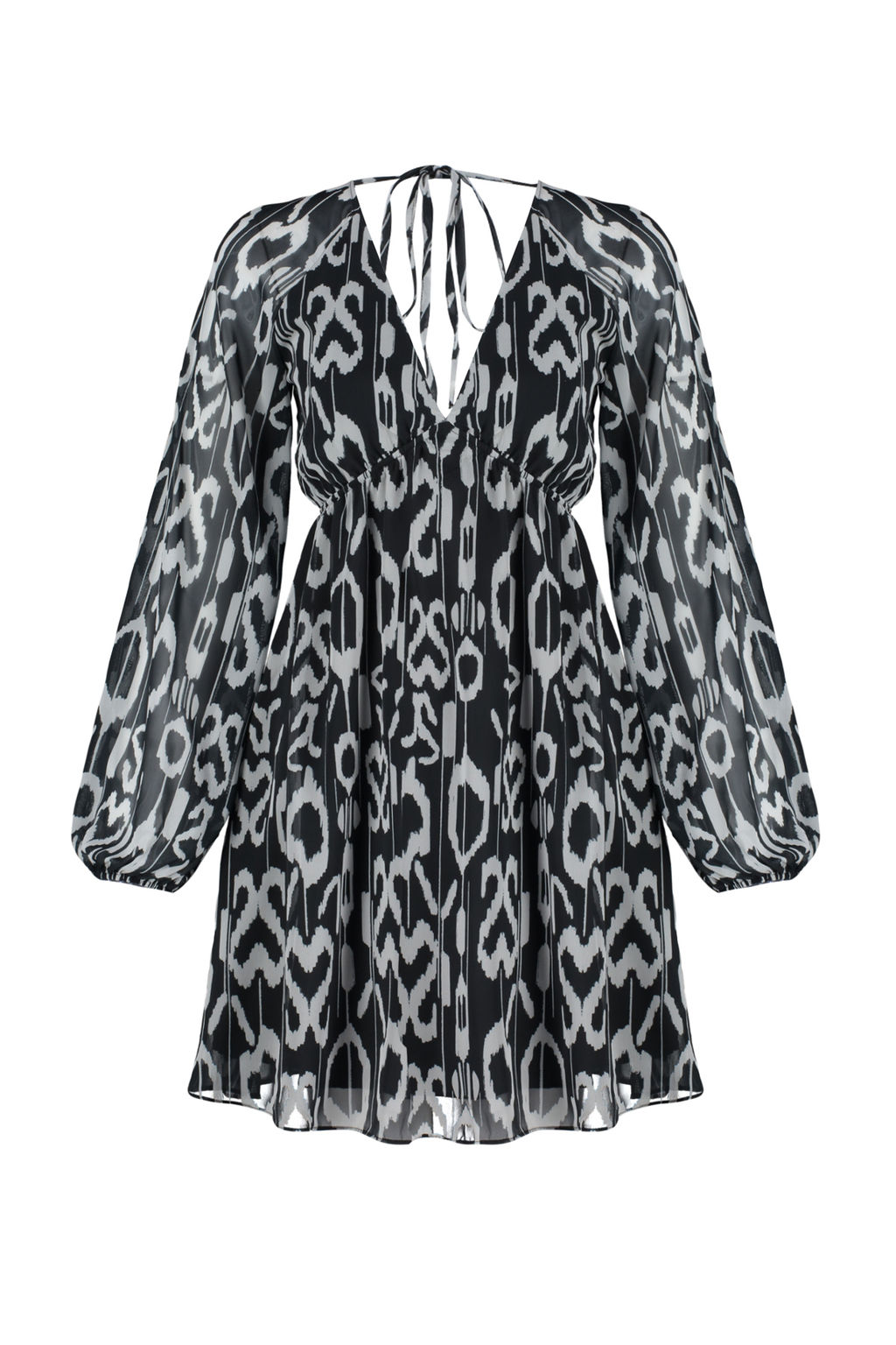 TRENDYOLMILLA Turuncu Etnik Desenli Belden Ac?lan Sifon Astarl? Mini Dokuma Elbise TWOSS23EL00519  фото 22