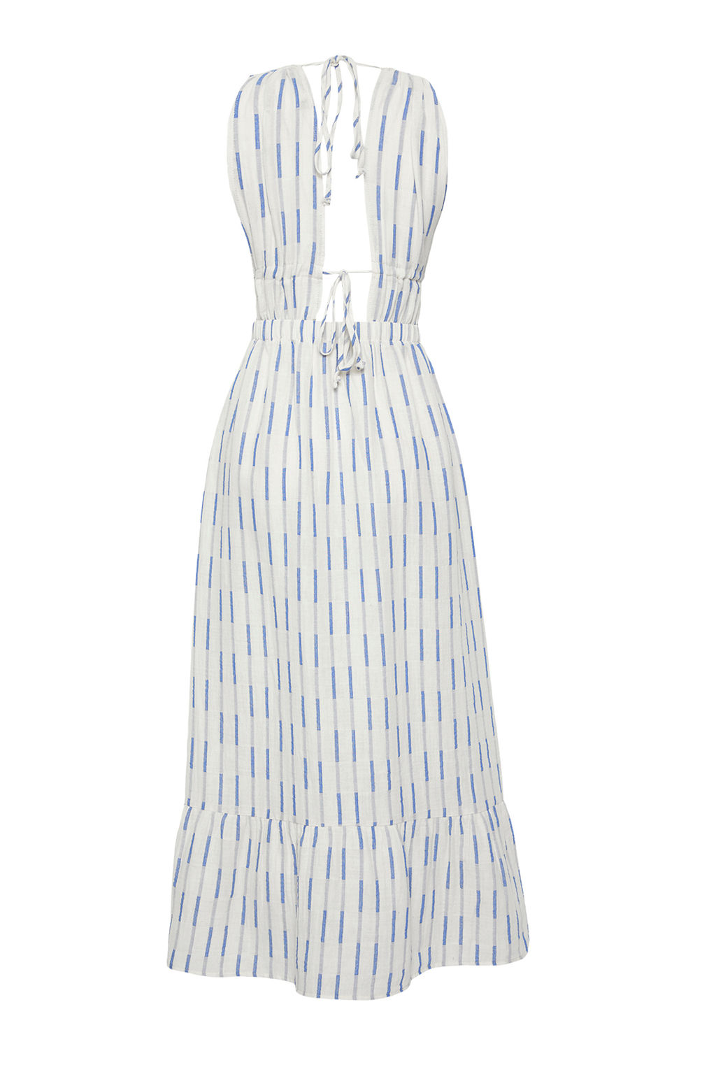 Trendyolmilla Siyah Cizgi Desenli Maxi Dokuma Plaj Elbise TBESS25EL00108 фото 5