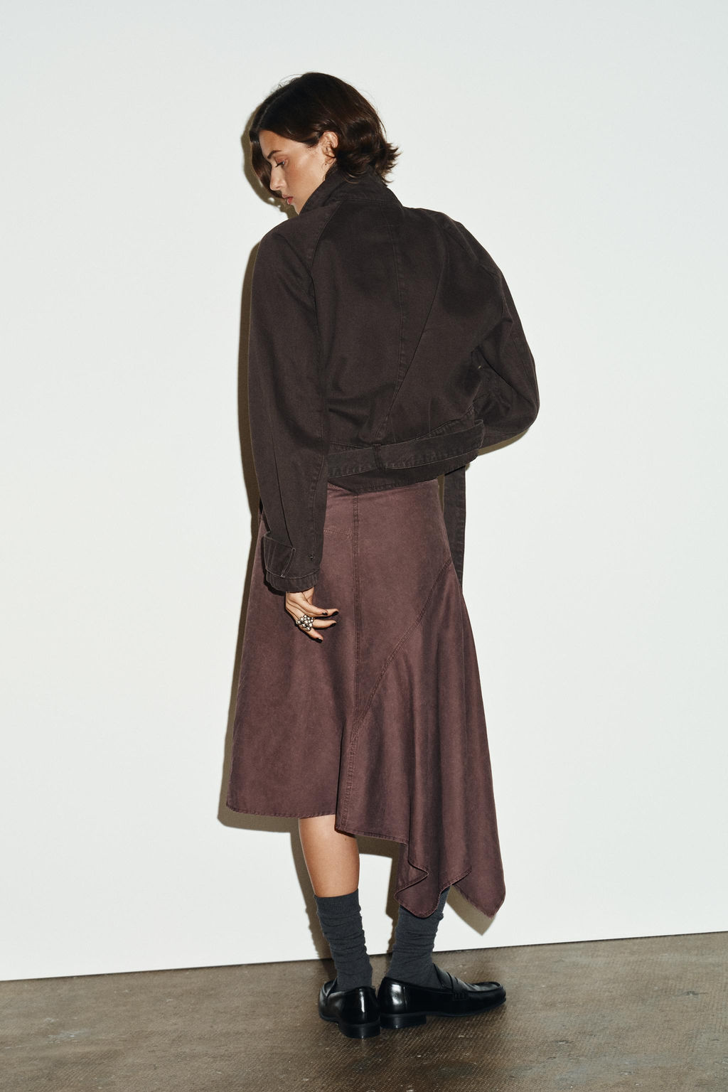 WASHED-EFFECT ASYMMETRIC SARONG SKIRT - Zara фото 4