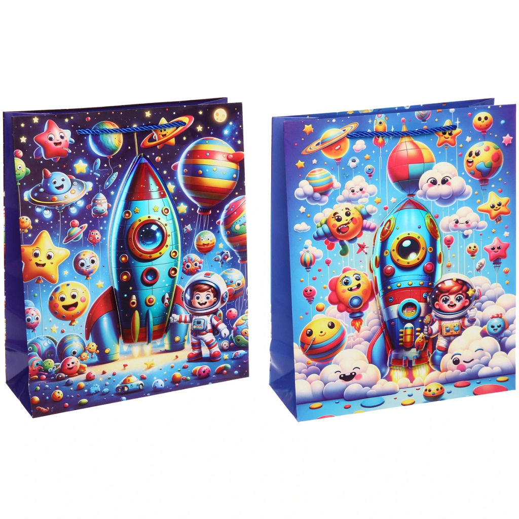 Пакет подарочный "Другая планета" 26*32*10 см