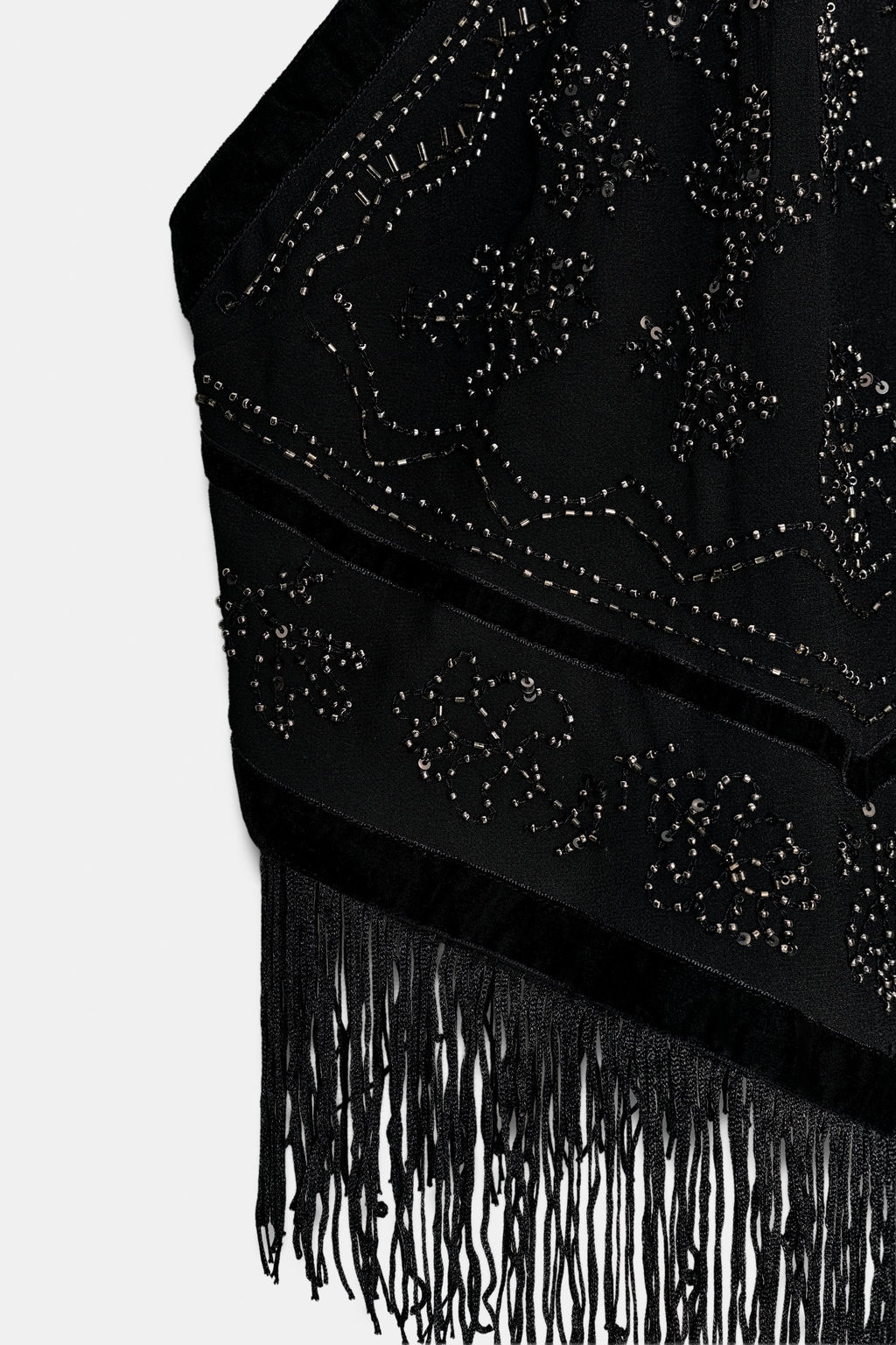 COMBINED HALTER NECK BEADED GEORGETTE TOP - Zara фото 8