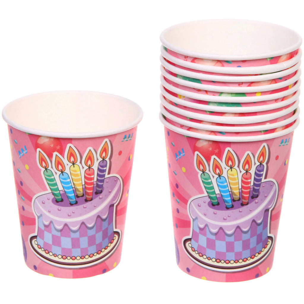 Стакан бумажный 0,2л в наборе 10 шт "Тортик"