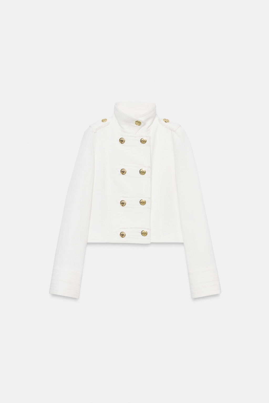 CHAQUETA CRUZADA BOT?N DORADO / Crudo - Zara фото 10