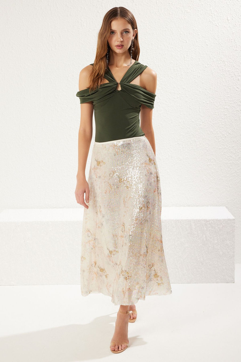 TRENDYOLMILLA Haki Carmen Yaka Aksesuarl? Orme Body TPRSS25BD00004 фото 13