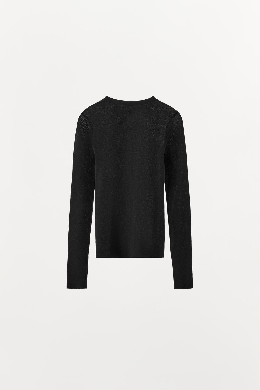 CAMISETA PUNTO MEZCLA ALGOD?N BOTONES / Negro - Zara фото 6