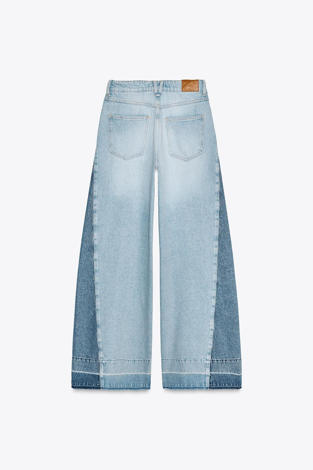 Z1975 WIDE-LEG HIGH-WAIST COMBINED JEANS - Zara фото 3