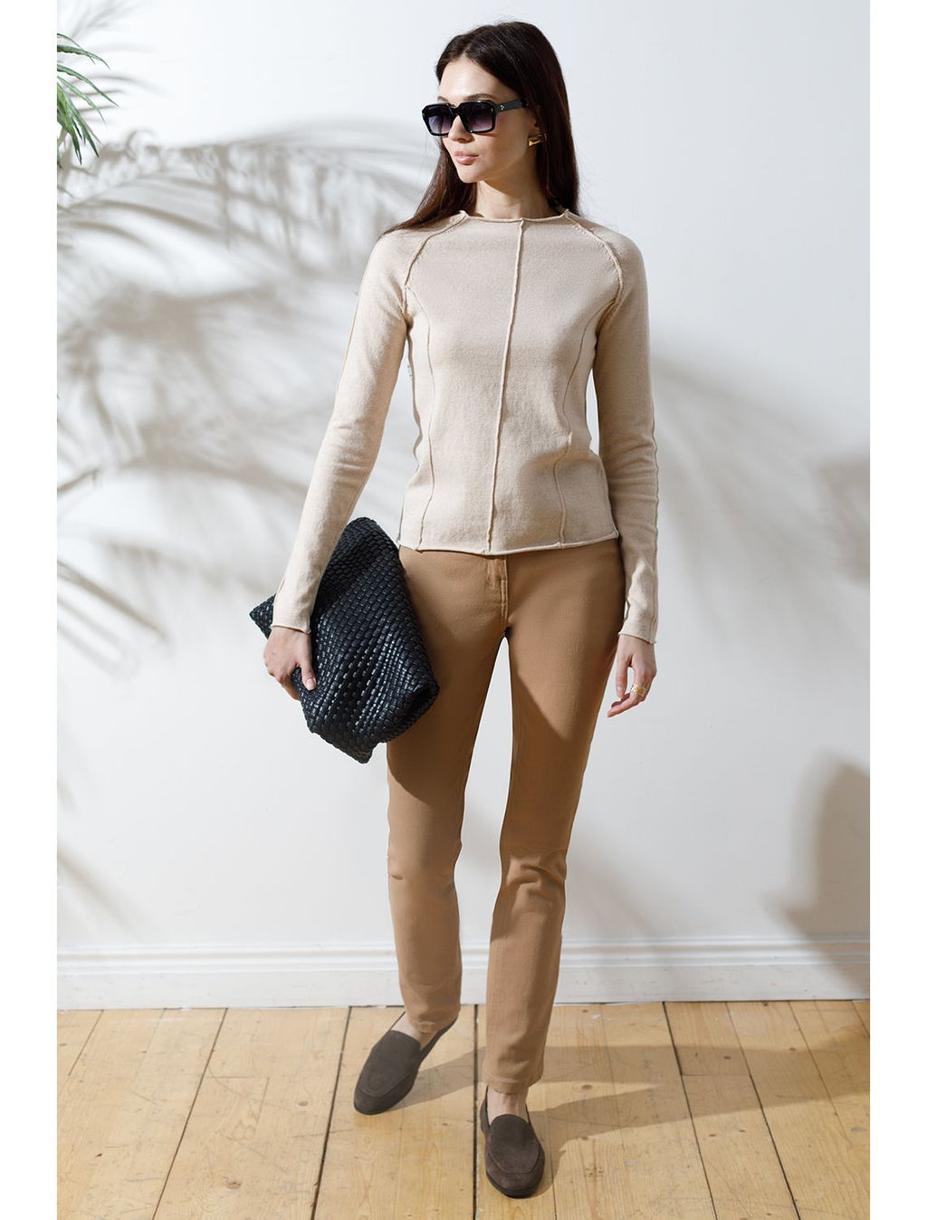 Джемпер тонкой вязки из хлопка с нейлоном