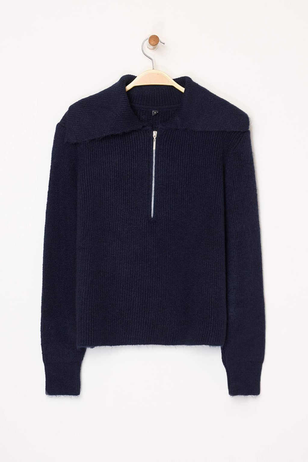 Ekru Yunlu Genis Kal?p Polo Yaka Fermuarl? Triko Kazak TWOAW25KZ00011 - Trendyolmilla фото 21