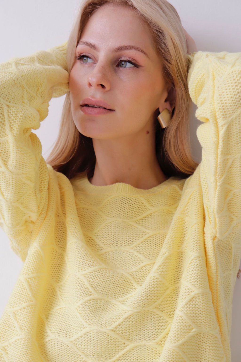 Джемпер удлиненный лимонный с шерстью альпака - Martichelli фото 10