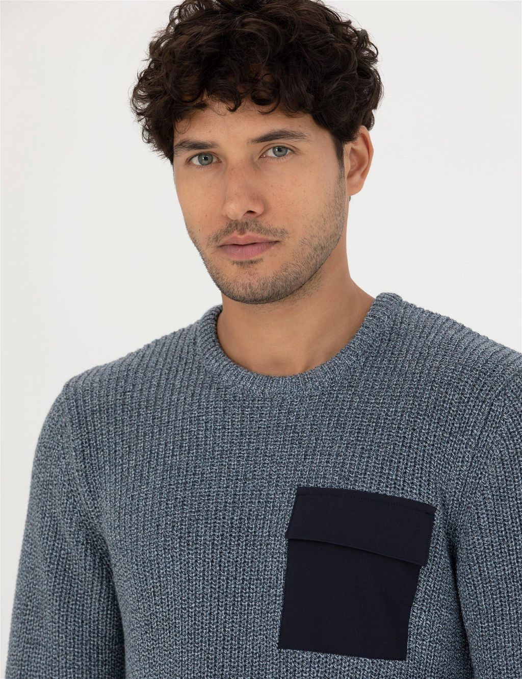 Lacivert Slim Fit Bisiklet Yaka Triko Kazak - Pierre cardin фото 2
