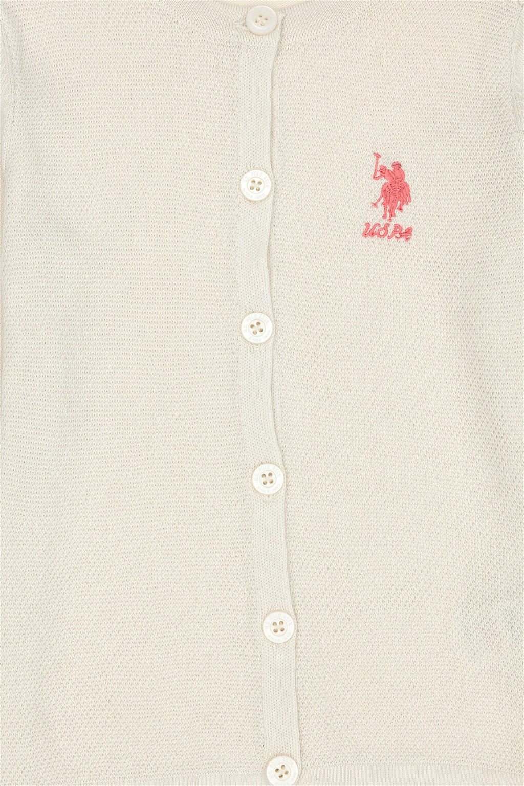 Кремовый трикотажный кардиган для девочки - U.s. polo assn фото 6