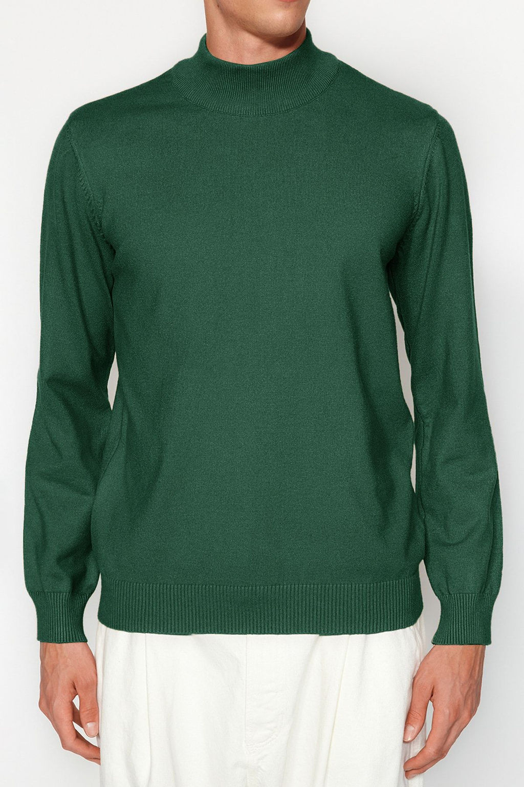 TRENDYOL MAN Premium Camel Regular Fit Yar?m Bal?kc? Yaka Yumusak Basic Triko Kazak TMNAW24KZ00055 - Trendyolmilla фото 7