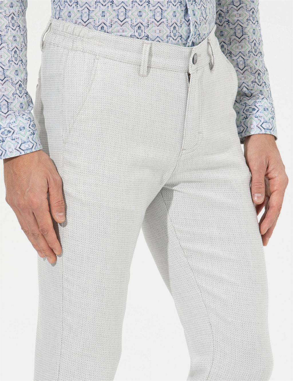 Gri Slim Fit Beli Lastikli Kanvas Pantolon - Pierre cardin фото 7