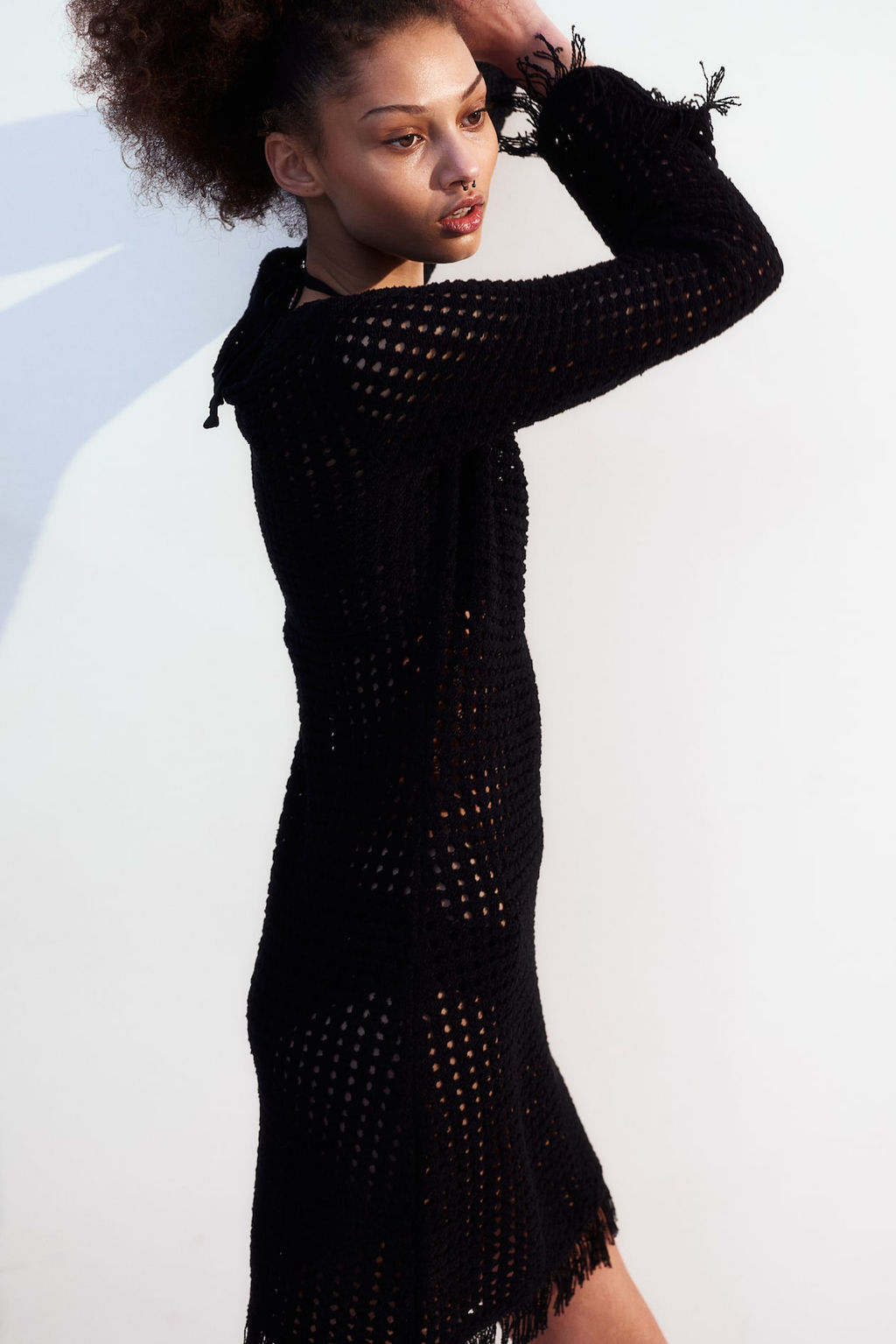 Vestido en punto calado con flecos - H&m фото 5