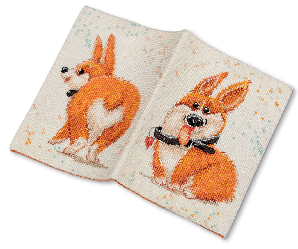 Набор для вышивания PANNA OP-7393 Обложка для паспорта. Корги 20 х 13.5 см