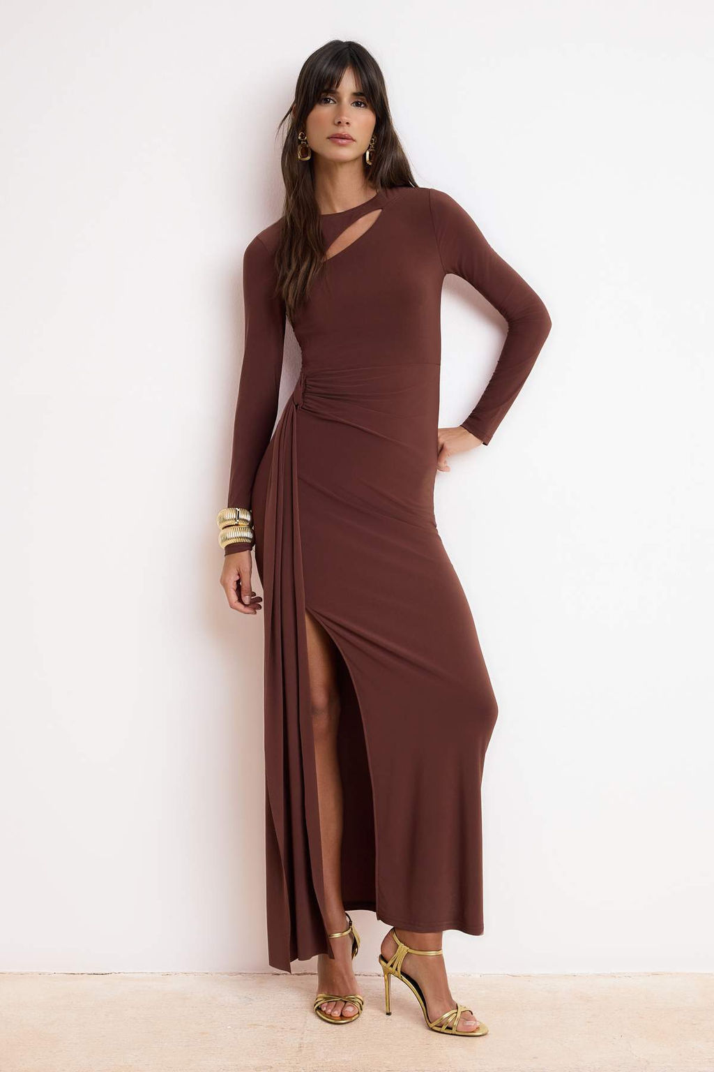 Lacivert Yaka Cut Out Detayl? Maxi Abiye & Mezuniyet Elbisesi TPRSS26AE00002 - Trendyolmilla фото 12