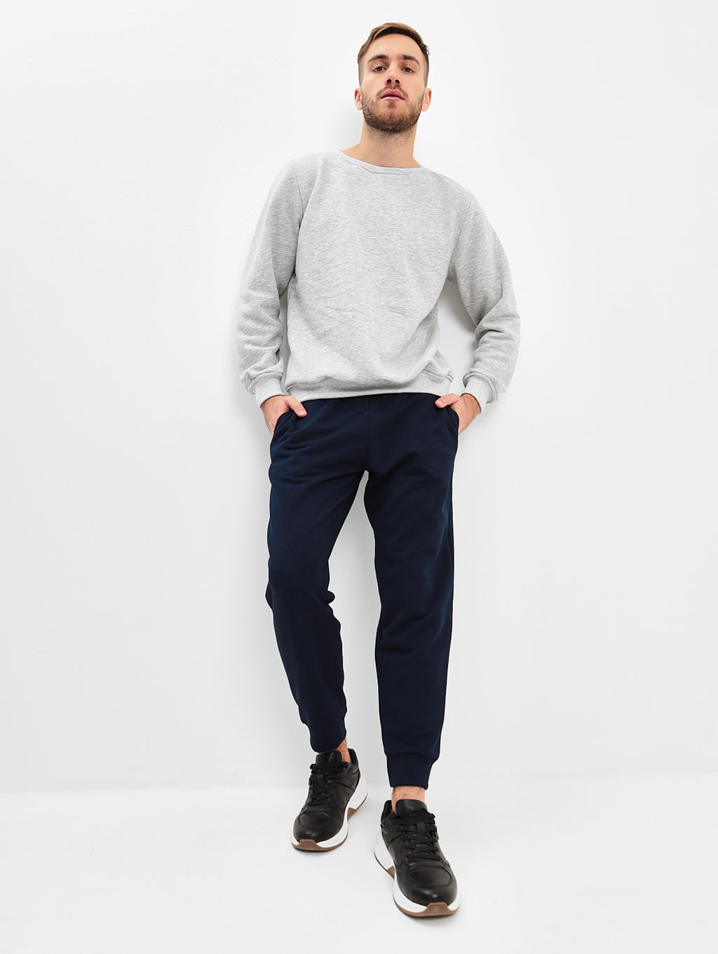 Брюки мужские трикотажные GREG G-TRK-UT03-002K-черно-синий  фото 6