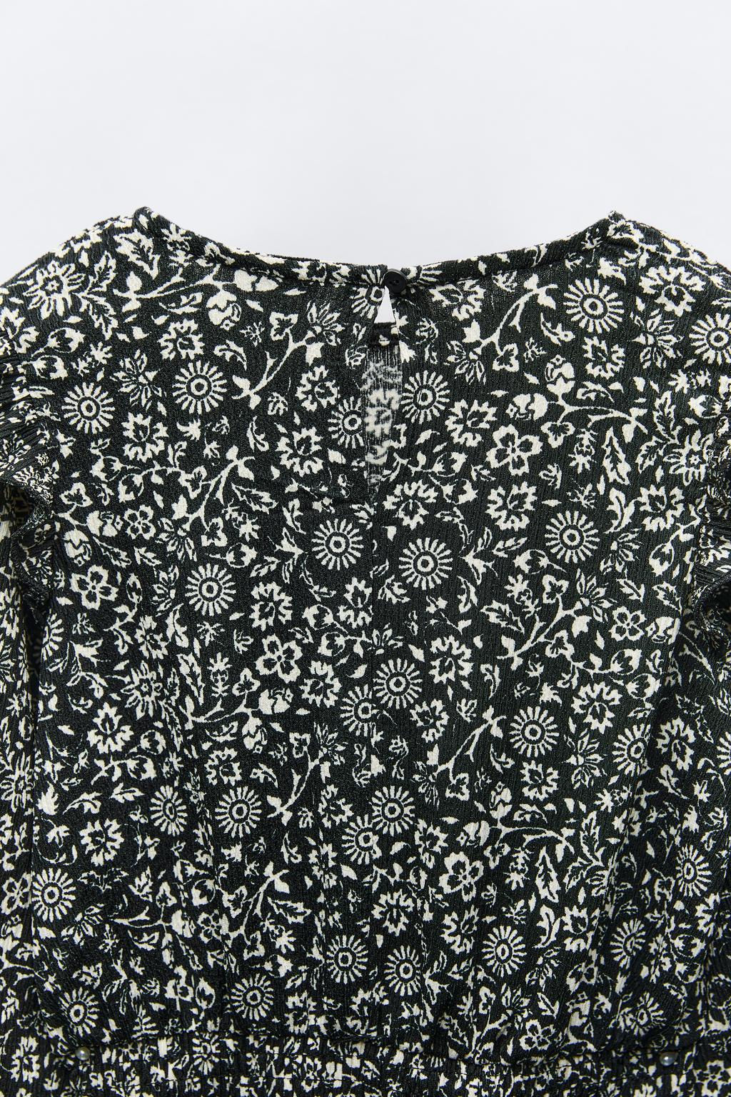TEXTURED PRINTED DRESS - Zara фото 4